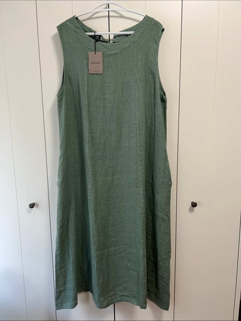 Nwt Leitmotif Green Italian Linen Maxi Dress O/S